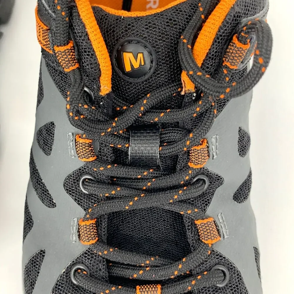 MERRELL men's Outright Edge Hiking Shoe Black Orange 7.5
